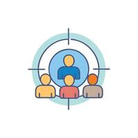 Target Audience Demographics Focus Group Inside Target Outline vector