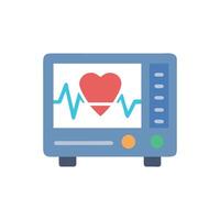 Heart monitor displaying a vital sign graphic symbol icon vector