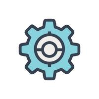 Simple blue gear illustration on White Background for automation vector