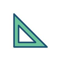 set square with rounded corners on White Background vector