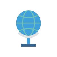 Blue globe on stand against White Background representing geography vector