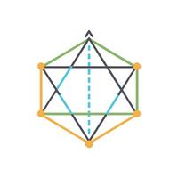 Abstract multicolored geometrical shape on a White Background vector