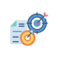 Strategic planning with data document and target focus icon vector