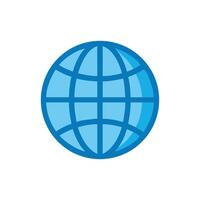 Stylized globe icon on White Background showcasing global connectivity vector