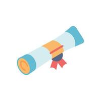 Stylized diploma scroll with ribbon on White Background illustration vector