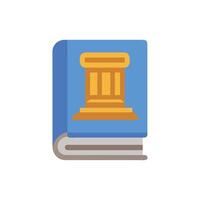 Law book with courthouse icon against White Background illustration vector
