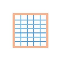 Minimalist peach frame with blue grid on White Background vector