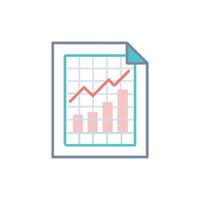 Stylized report showing bar and line growth graph vector