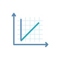Graphical representation of data growth on a simple chart vector