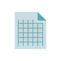 Light blue file with grid, curved page corner vector