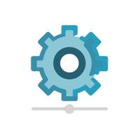 Settings gear with a slider on a White Background vector