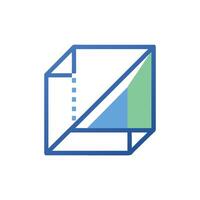 Abstract cube with triangles on a solid White Background vector