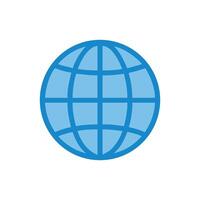 Light blue globe icon on White Background representation vector