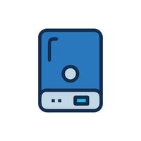 Stylized icon of external hard drive on White Background vector