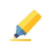 Yellow marker drawing a line on a White Background vector