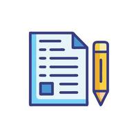 Document with pencil graphic illustration on a White Background vector