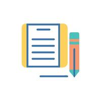 Illustration of a Notepad and Pencil on White Background vector