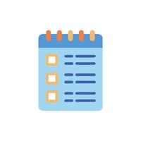 Stylized notepad with checklist in flat graphic design vector