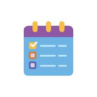 Stylized calendar icon with checklist and rounded rectangular elements vector
