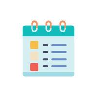 Flat design calendar icon with pastel color palette vector