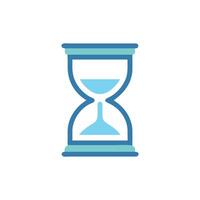 Minimalist hourglass illustration on White Background with time passing vector