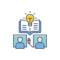 Online collaboration and idea sharing through digital technologies platforms vector