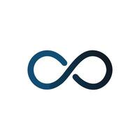 Abstract infinity symbol with smooth gradient on White Background vector
