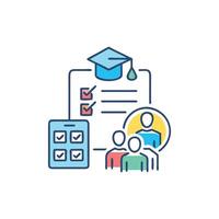 Online learning platform depicting education assessment and collaborative opportunities vector