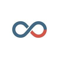 Simple infinity symbol with contrasting colors on White Background vector