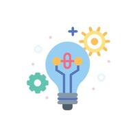 Abstract Lightbulb Idea Generation With Gears and Shapes on White vector