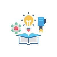 Flat design concept Knowledge, learning, inspiration and ideas symbolized vector