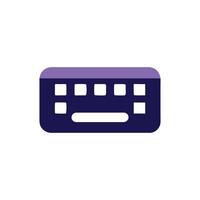 Purple keyboard on White Background for technology concepts vector