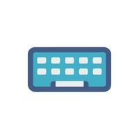 Minimalist blue keyboard icon against White Background, simple style vector