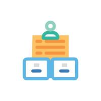 Flat Design Icon Showing Profile and File Organization System vector
