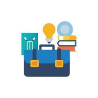 Flat design illustration of a briefcase with business elements vector