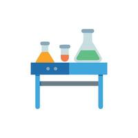 Laboratory glassware on a table for experiments in science vector
