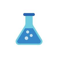 Flat design illustration of a science beaker with liquid vector