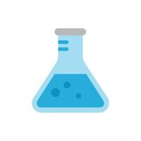 Flat style Erlenmeyer flask containing a blue liquid solution vector