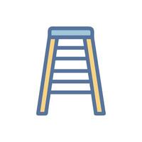 Stylized flat ladder on simple White Background vector
