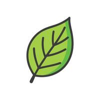 Isolated simple green leaf graphic on a White Background vector