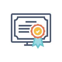 Modern achievement certificate with validation seal illustration on White vector