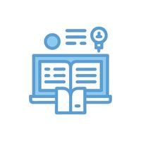 Online learning icon with book user and timeline elements vector