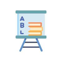 Illustration of Books on Presentation Board with Letters vector