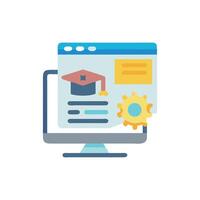 Online education platform on computer screen for learning purposes vector