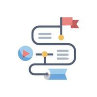 Journey to success flat process or workflow illustration vector