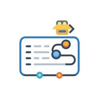 Workflow chart icon illustrating process with path dependencies management vector
