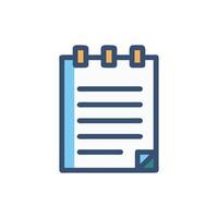 Stylized notepad icon design element on White Background vector