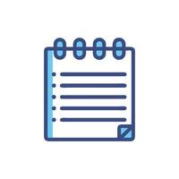 Simple blue lined notepad icon on a White Background vector