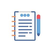 Stylized illustration of a notepad and pencil icon vector