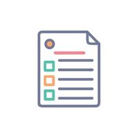Checklist document flat icon for task management and productivity vector